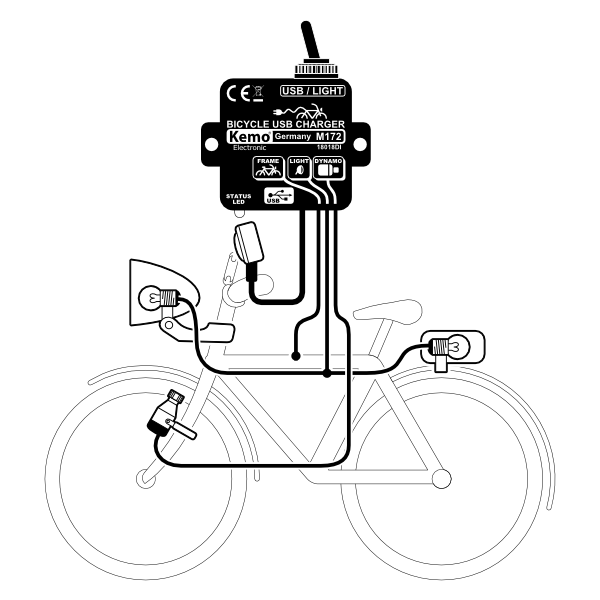 M172 Fahrrad Laderegler USB (Mini B)