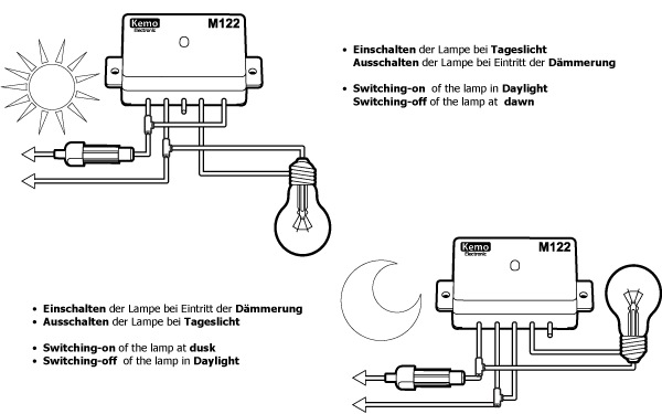 KEMO M122 Dämmerungsschalter 12 V= twilight switch