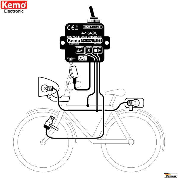 Micro chargeur smartphone Navi téléphone portable mp4 fon Vélo E-Bike contrôle de charge m172n usb-a