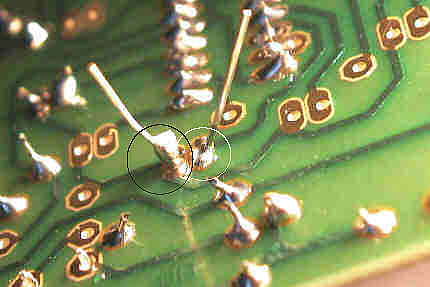 Picture of a cold soldering joint and a poor connection